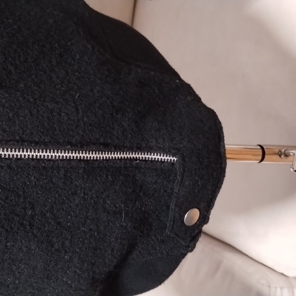 Topman wool blend black bomber jacket w pockets Sz S - Picture 7 of 17